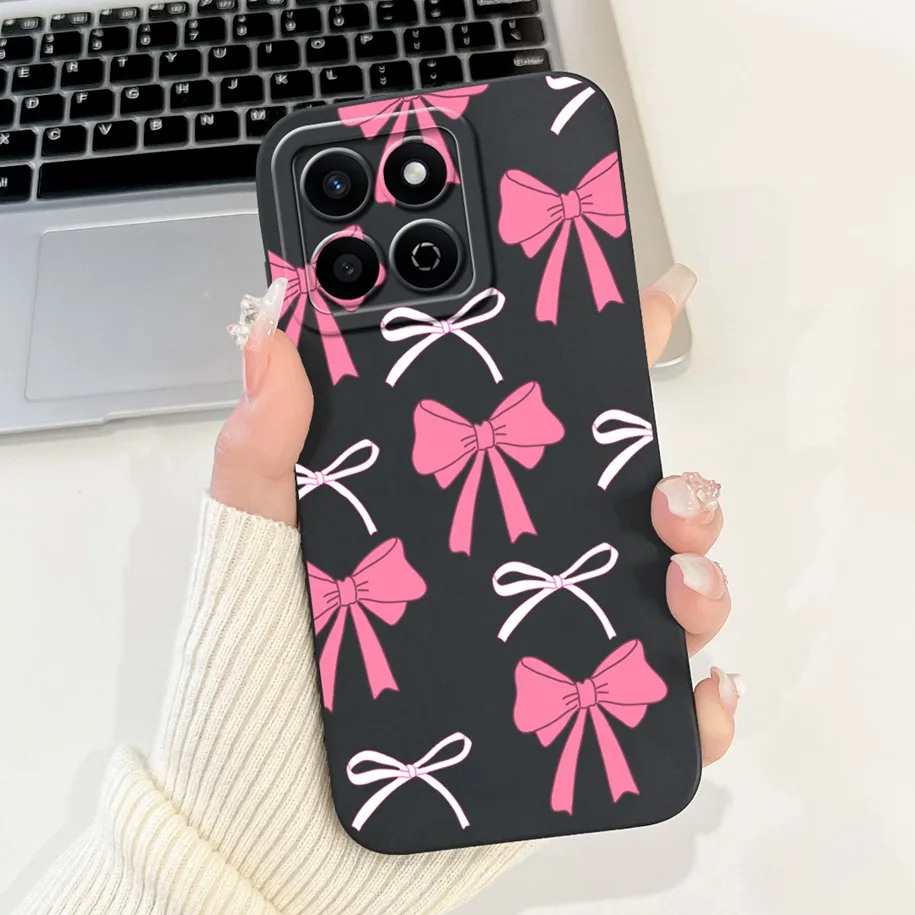 Shockproof Fashion Bowknot Marble Soft Liquid Silicone Case