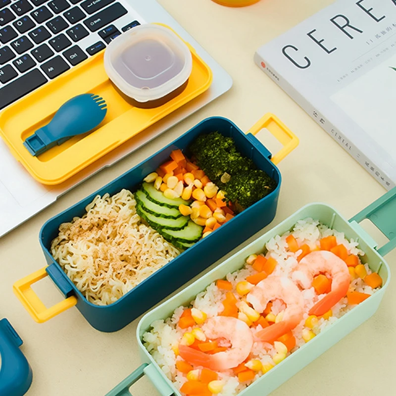 3 Layers Lunch Box 1050ml Compartment Bento Boxes For Adults Students Lunch Box With Fork Spoon Microwave Food Storage Container