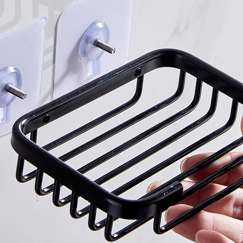 Gold Soap Dishes Soap Basket Wall Mounted Dish Bathroom Accessories Bathroom Furniture Toilet Balcony Glass Holder soap holder soap dish rack