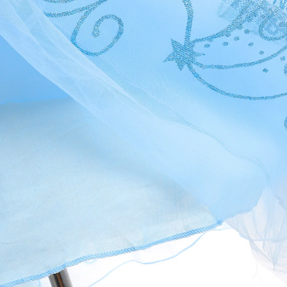Märchenhaftes Glasstieferl-Kleid für Kinder, Cinderella Geburtstagskleid, Sommerliches Spitzenprinzessinnenkleid mit Puffrock für Halloween, Karneval, Party und Cosplay – Detail 12
