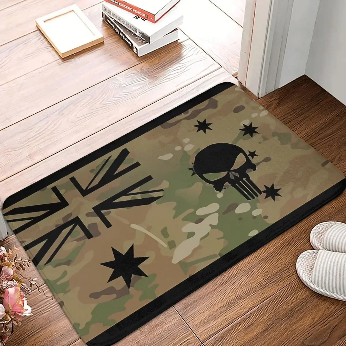 

Multicam Military Trout Camo Non-slip Doormat Australian Flag Skull Carpet Bath Kitchen Mat Welcome Home Decor