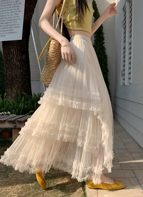 Tulle Skirt Transparent Lace Korean Lace Mesh Over Skirt Lace Mesh