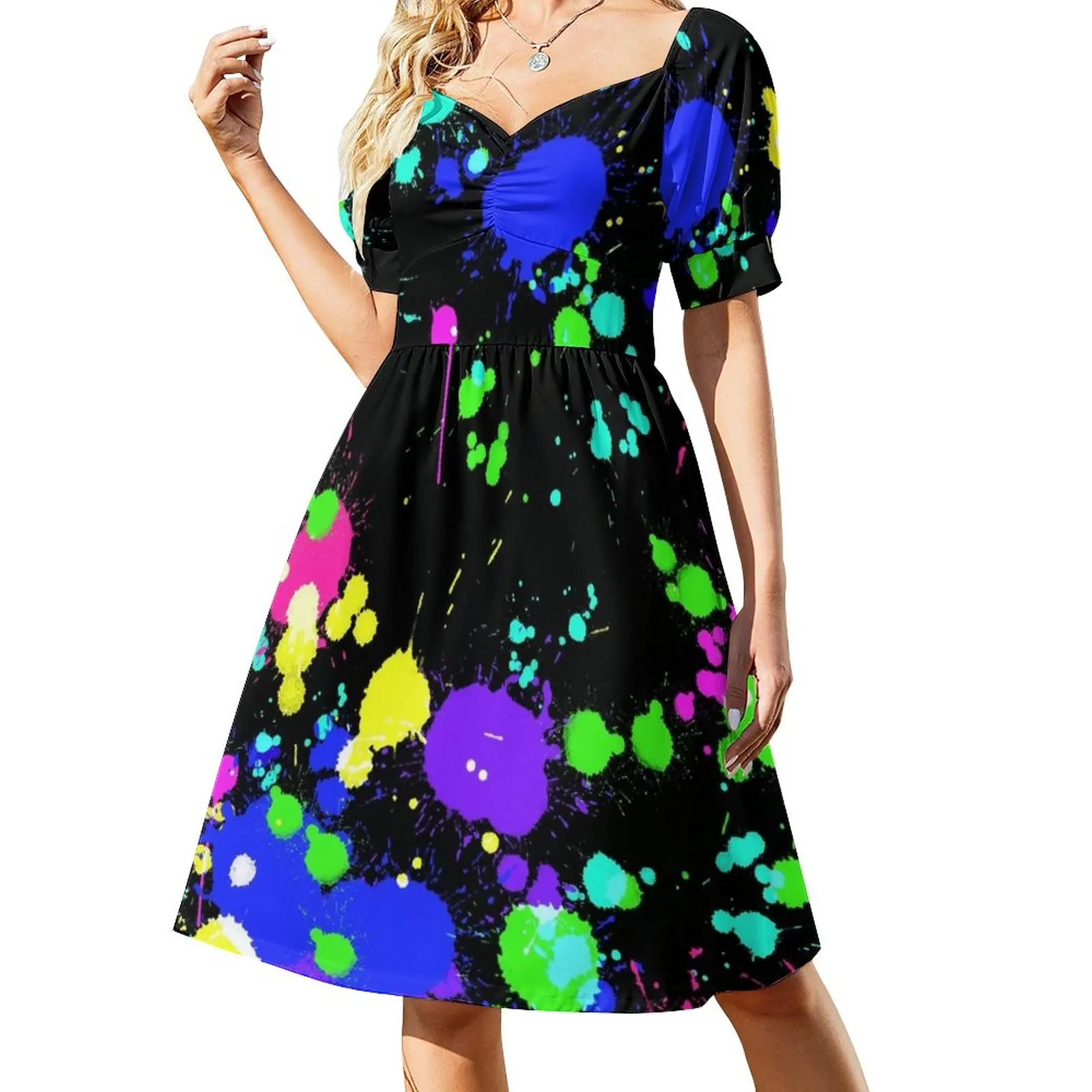 Neon Paint Splatters Sleeveless Dress women's summer dress 2023 party dresses women Long dress