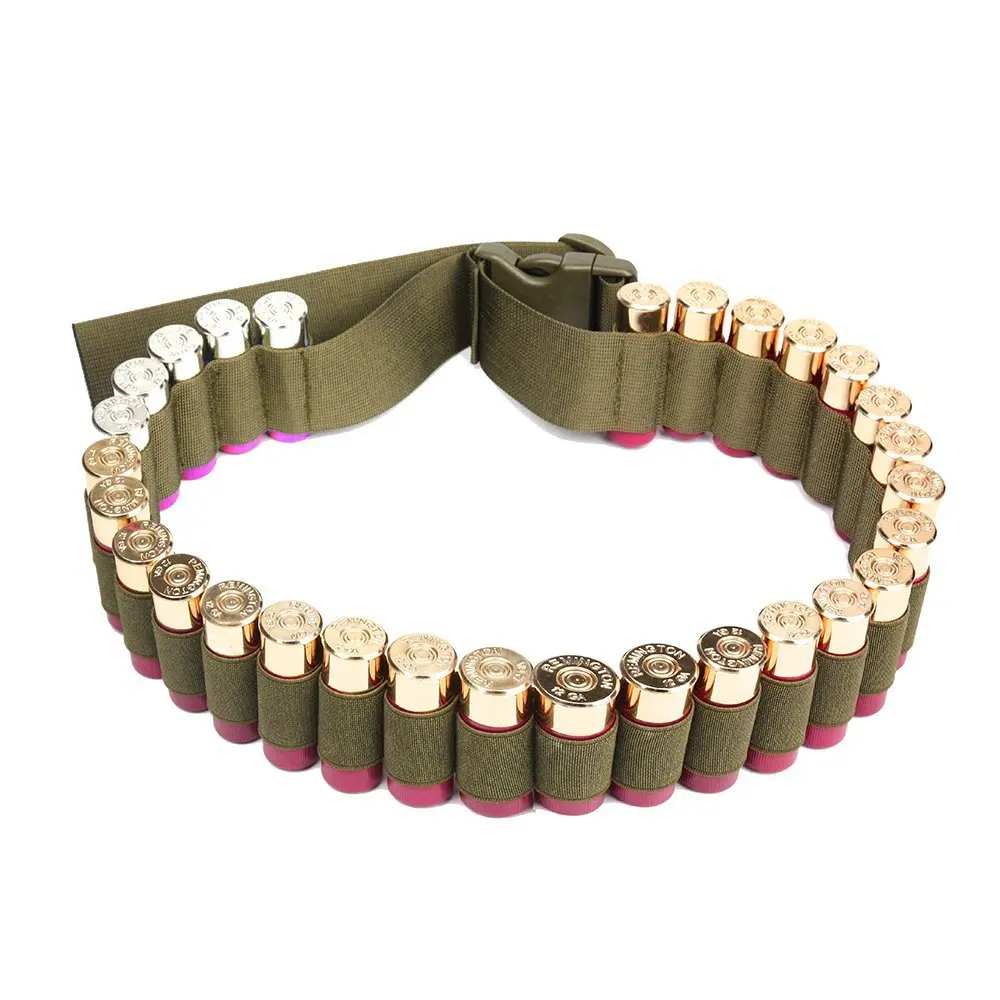 전술 27/30 라운드 샷건 Bandolier 벨트 조정 가능한 샷건 쉘 캐리어 탄약 주머니 홀더 12 게이지 사냥 액세서리