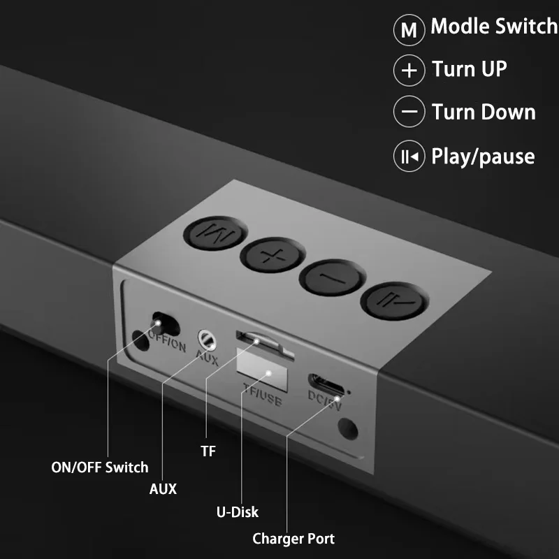 Bluetooth LED Light 4D Surround Speaker Home Theater Sound System Computer Soundbar For TV Subwoofer Wired Stereo Strong Bass
