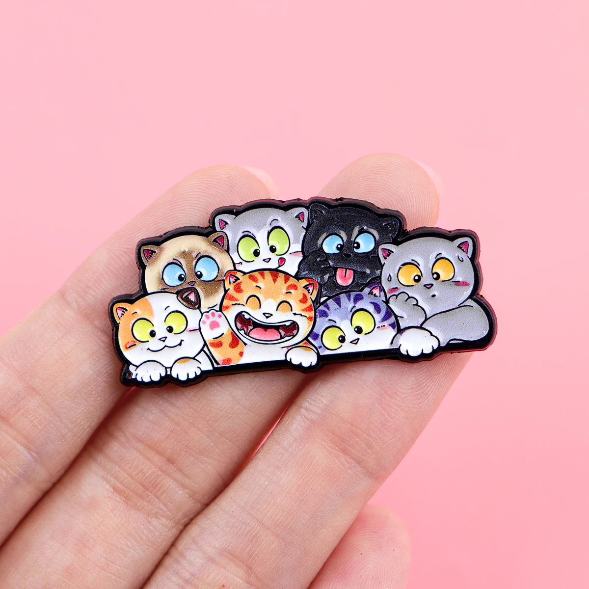 Cute Cat Enamel Pin Cartoon Animal Brooch Lapel Pins Badge Backpack Clothing Accessories