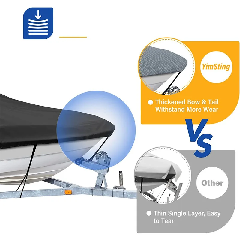 600D Oxford Cloth Boat Cover Factory-Produced Waterproof Sunscreen Canopy PVC Material Rain Cover for Boats