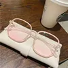Pink Powder Blusher Myopia Glasses Fashion Korean Oversized Gradual Eyeglasses Anti Blue Light Blocking Computer Eyewear Diopter 3