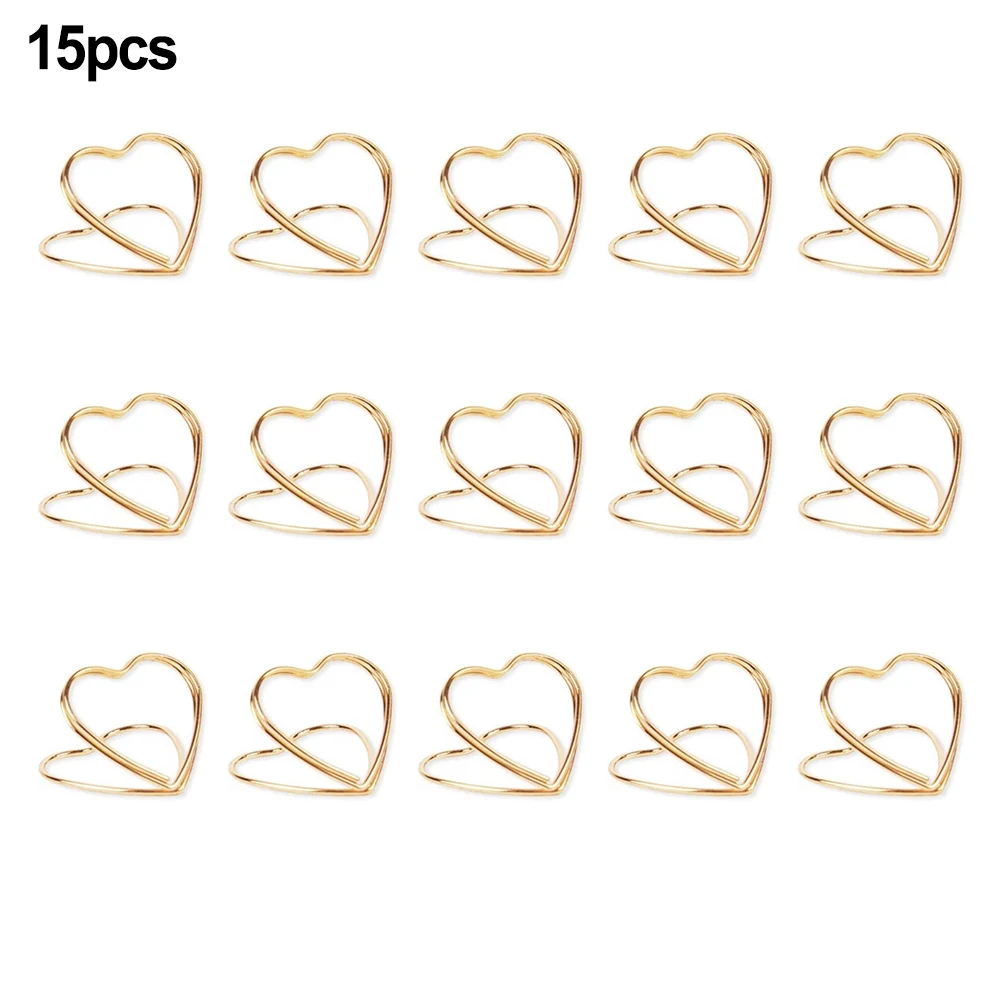 15x Heart Shape Metal Photo Clip Stand Wedding Table Number Name Place Card Holders For Birthday Party Decor Home Message Sign images - 6