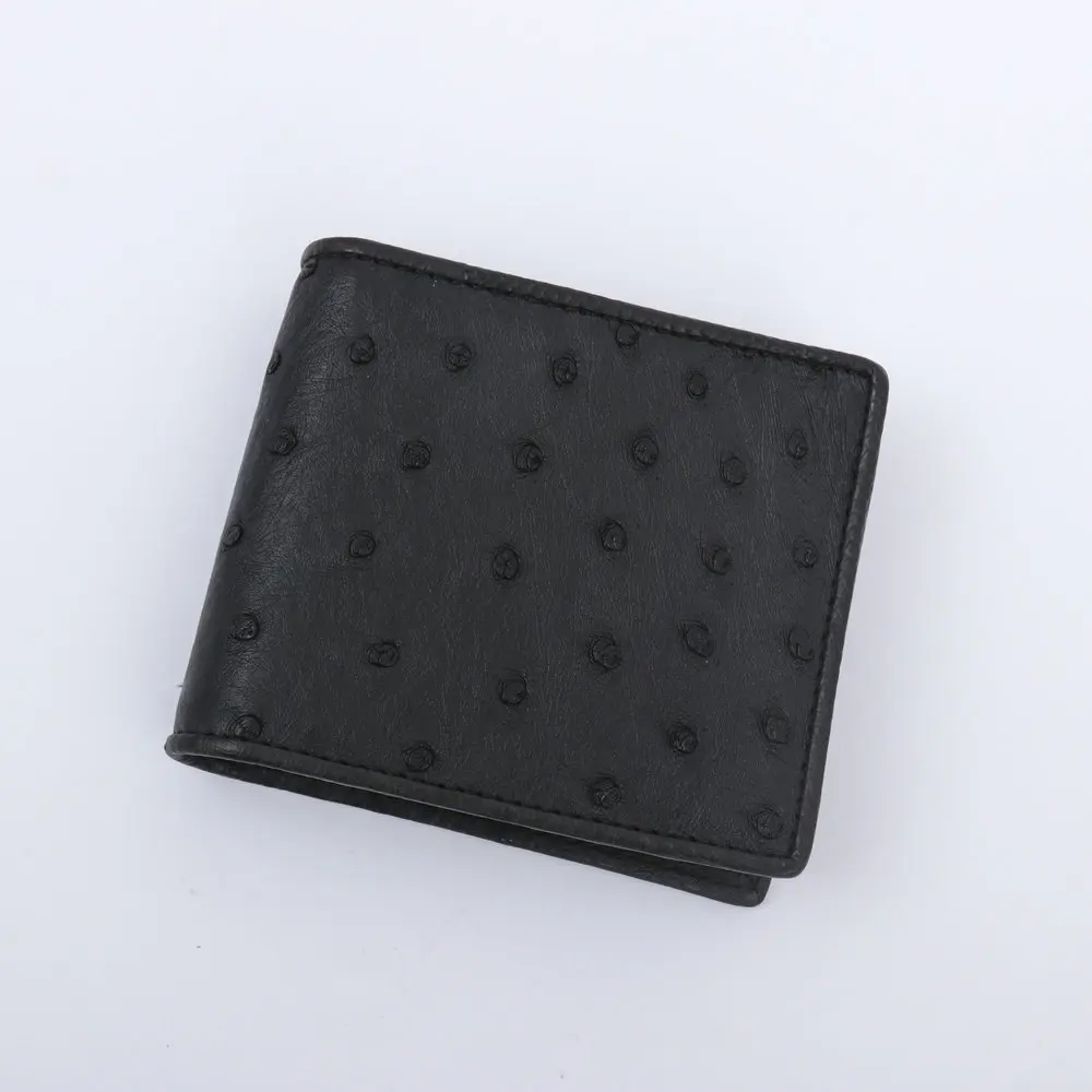 2024 New Fashion Ostrich Leather Men's Wallet Genuine Leather Short Wallet Business And Leisure Small Card Holder Wallet 45 6