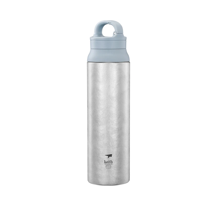 Keith Titanium Vacuum Insulated FlexLid Bottle for hiking, cycling-800ml Ti3106