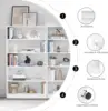 White Bookshelf for Bedroom 5 Shelf Office Bookcase 60 Inches Tall Modern Wood Bookshelf 6