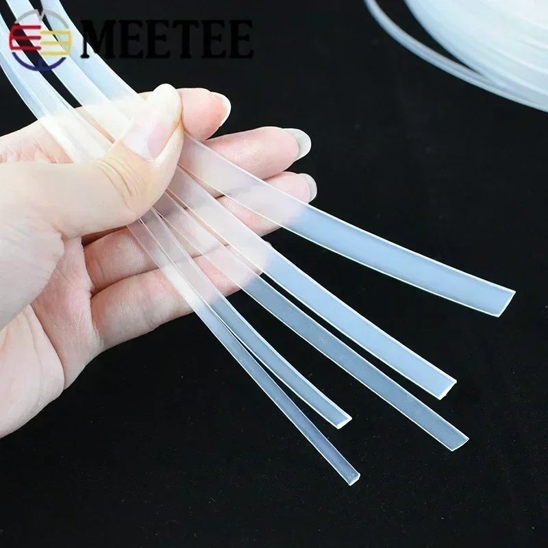 5Meters Webbing Ribbon Polyester Webbing Ribbon Embroidery Ribbon Silk Satin Ribbon Sequins Lace Ribbon Mesh Ribbon Clear Plastic Corset Ribbon Boning Bra Side Tape Wedding Dress Support Sewing Clothing DIY Accessories