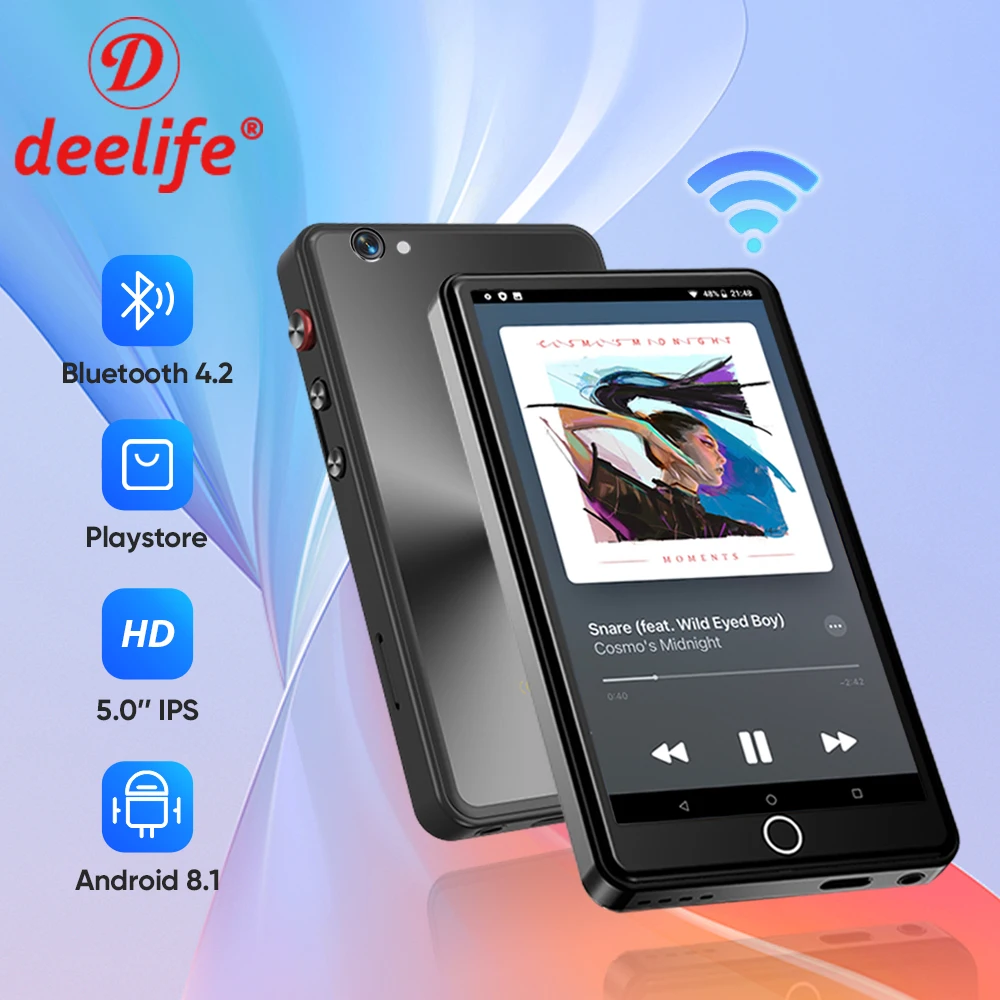 Deelife Android MP4 Player 5.0'' Touch Screen Bluetooth WiFi MP3 Video Music Player