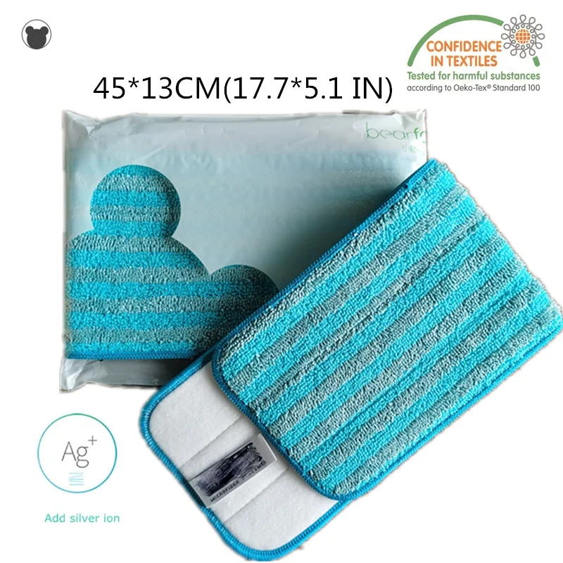 BEAR FAMILY Mop Head Replacement Microfiber Washable Spray Mop Pads Cloth for Wash Floor Cleaning Pad Antibacterial Mops Heads