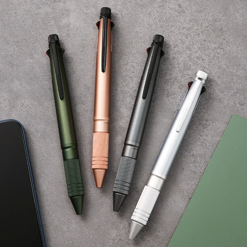 Japanese Uni Multi-Function Metal 5 in 1 Ballpoint Pen/Mechanical Pencil Low Center of Gravity 0.5mm Business Elegant ручки 6