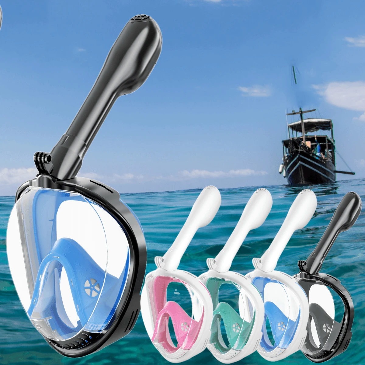 Máscara de Mergulho Profissional com Snorkel Seca Completa e Óculos ...