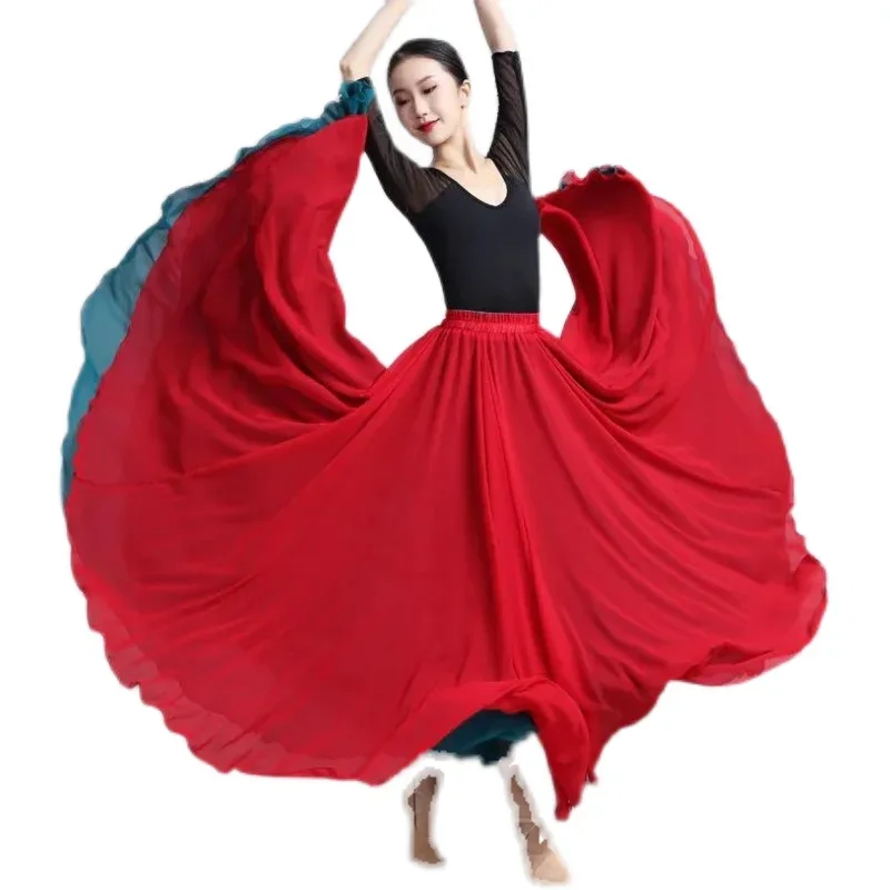 

New Belly Dance Wear 2 Sides Double-sided Large Drape Skirt Female Oriental Dance Belly Dancing Show Skirt 540Degree Long Skirt
