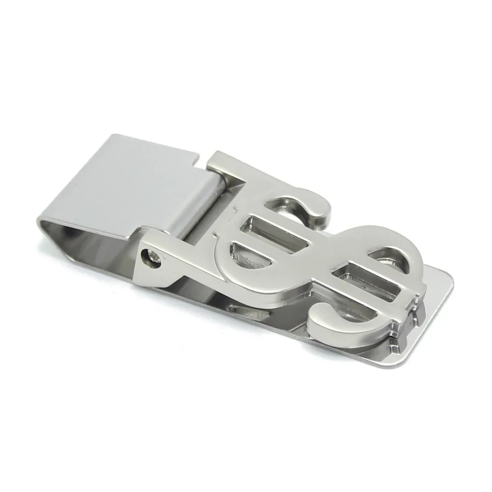 Stainless Steel Cash Clamp Holder Credit Card Holder Solid Color Minimalist Wallet Functional for Cash Card Book Collar
