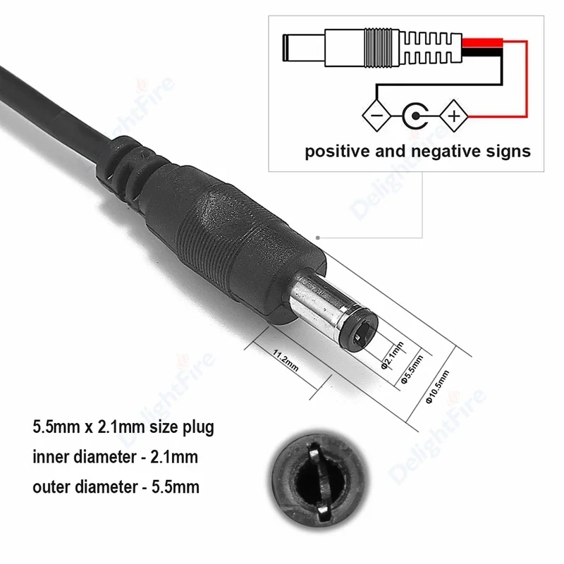 12V DC Power Extension Cord - 2.1mm Connector