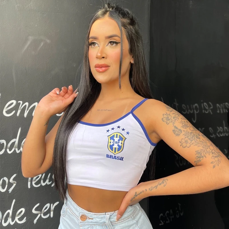 2024 New Brazilian Alphabet Print Slimming Y2K Sports Style Navel 2024 new brazilian alphabet print slimming y2k sports style navel