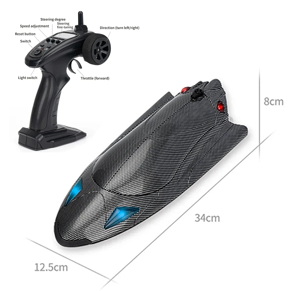 FY011 스피드 보트, 4CH 고속, 35 km/h 터보제트, 390 브러시 모터, 리모컨 보트 모델, 물 장난감, 어린이 선물