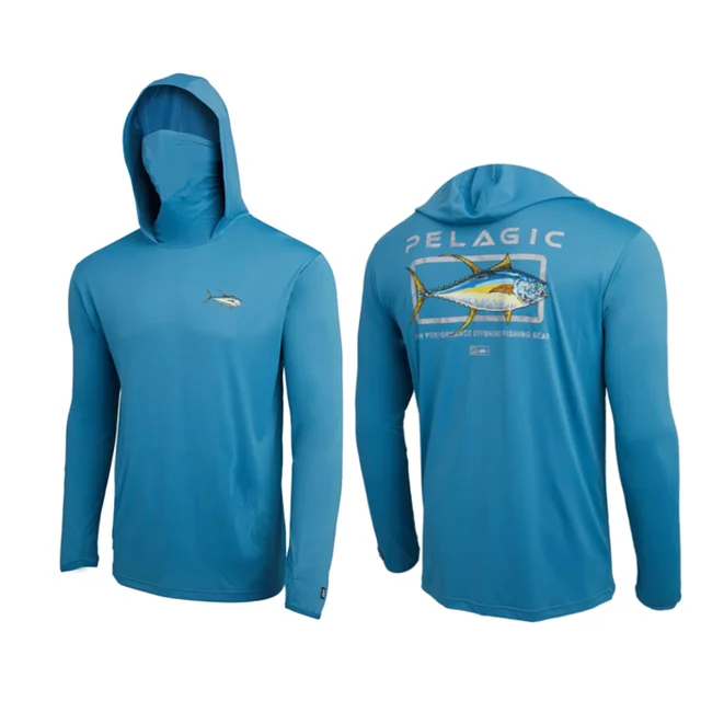 Pelagic Gear Hooded Fishing Shirt Men's Upf 50+ Sun Protection