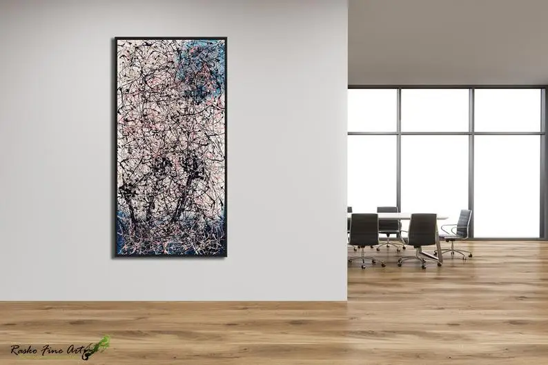 

Jackson Pollock style on canvas, PaintingExtra Large Canvas, Abstract Painting Art Large Wall Artabstract oil painting abstract