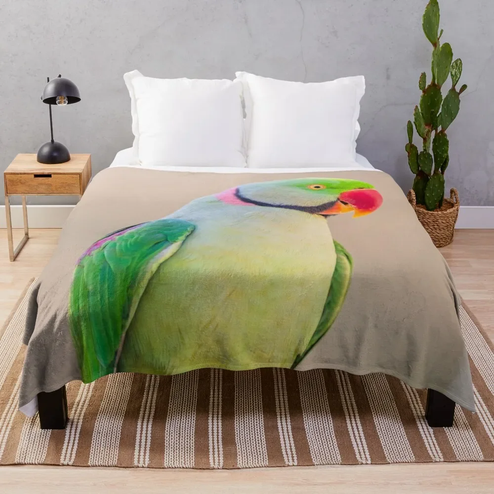 

Indian Ring Neck On Stick Throw Blanket Soft Plush Plaid Bed covers Vintage Nap Blankets