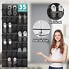 35 Pockets Over the Door Shoe Organizer Large Mesh Pockets With 4 Hooks Transparent Fabric Shoe Rack Storage Bag For Bedroom 2