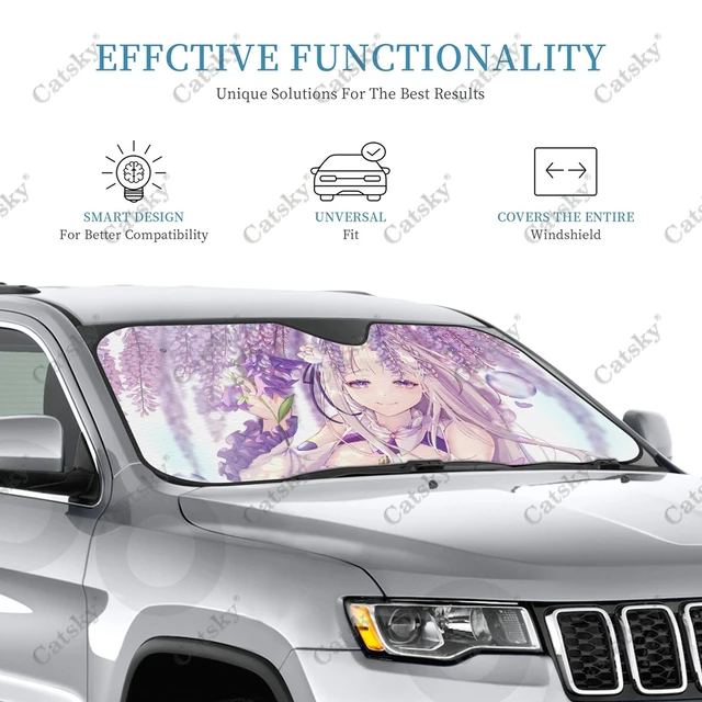 Japanese Re Zero Emilia Girl Car Accessories Sun Visor for SUV,Car  Windshield Protective Cover,Windshield Sun Shade Protector - AliExpress
