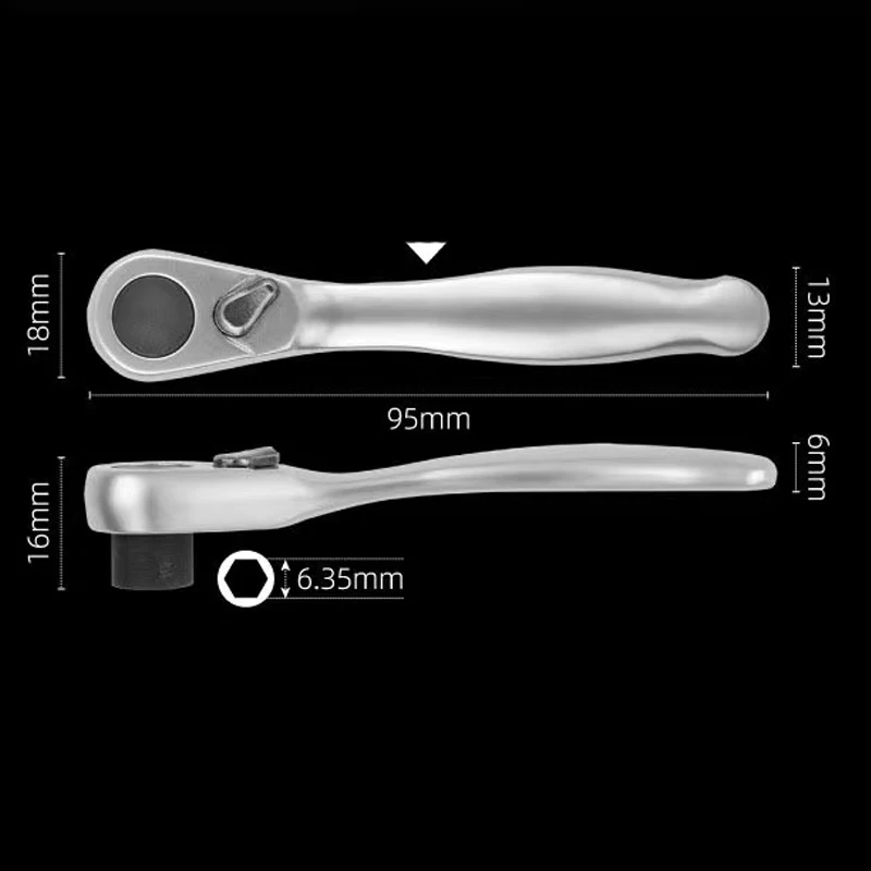 Jeu De Cliquets à Dégagement Rapide Avec Tête En Forme De Larme, Manche Solide Chromé Entièrement Poli, 1/4, 3/8, 1/2 Pouces