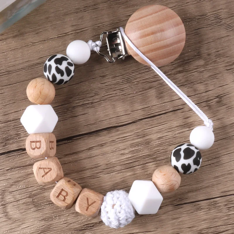 

Baby Pacifier Clips Personalized Name Flower Silicone Dummy Nipple Holder Clip Chain Teething Toy Accessories Pacifiers BPA Free