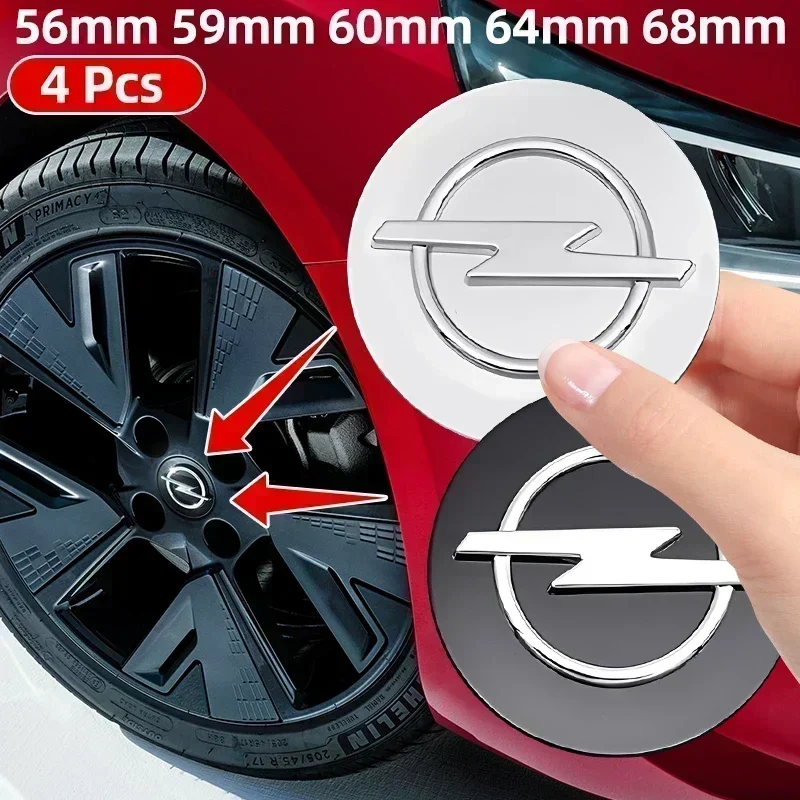 4pcs 56mm 59mm 60mm 64mm 68mm Wheel Center Cap Logo Hub Cover Badge Emblem For Opel Astra Insignia Vectra Zafira B Antara Corsa