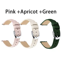 Premium Leather Watch Band - Adjustable Replacement Wristband - 18mm Universal (C3Pcs Silver buckle)