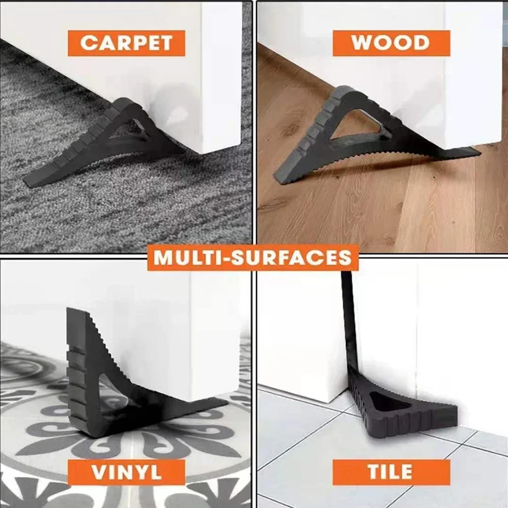 Door stopper Rubber door anti-collision stopper Reusable floor block Wedge doorstops Home window limiter