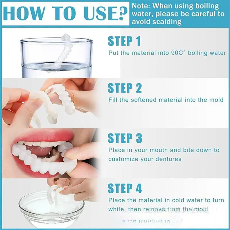 Instant Whitening Snap On Teeth Veneers Perfect Fit Teeth Enbrace Confidence Smile Temporary Tooth for both men and women
