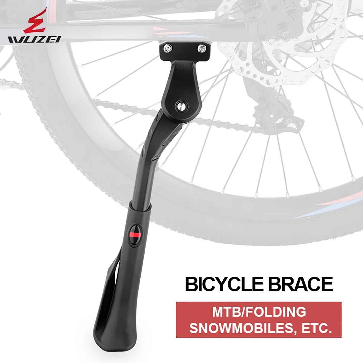 Premium Adjustable Kickstand Support for E-Bikes and Snow Bikes - Heavy-Duty Bicycle Holder and Footrest