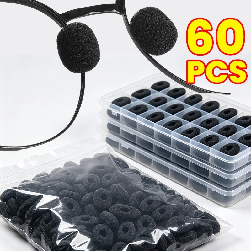 1/30pairs 여성용 남성용 새로운 블랙 안티 슬립 스폰지 안경 소프트 안경 코 패드 쿠션 압력 완화 편안한 코 패드