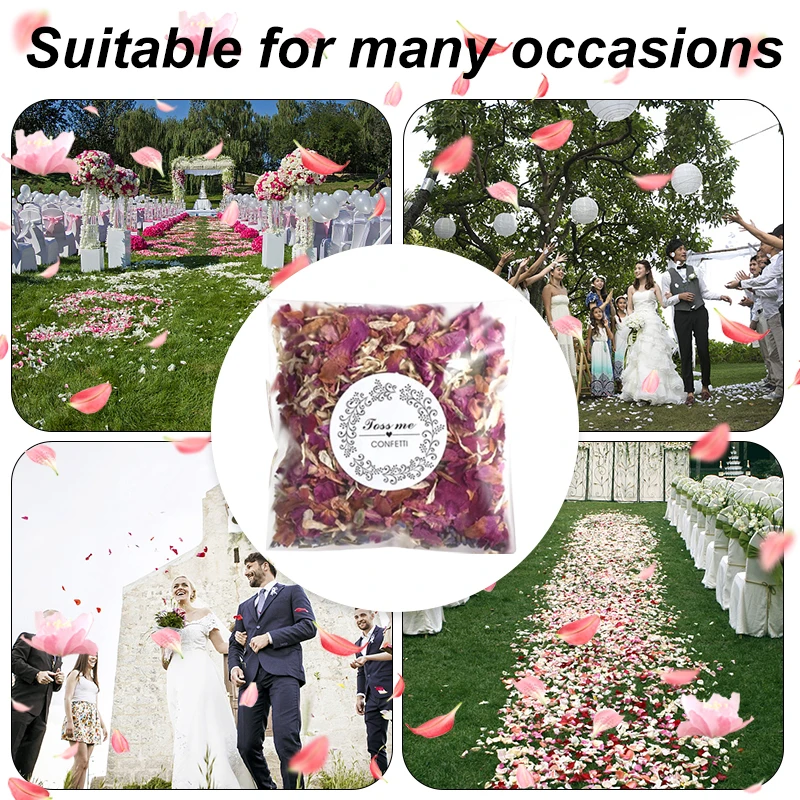 Wedding Confetti Cones 100% Natural Wedding Confetti Dried Flower Petals  Biodegradable Rose Petal Confetti with Tray Party Decor - AliExpress