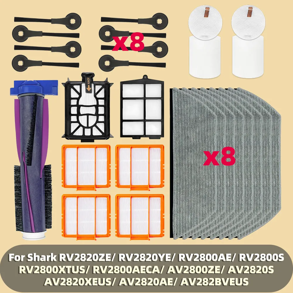 Kit 15 Pezzi Di Ricambio Per Robot Aspirapolvere Shark AV2800ZE RV2820YE: Spazzola, Filtri HEPA, Panni E Spazzole Laterali