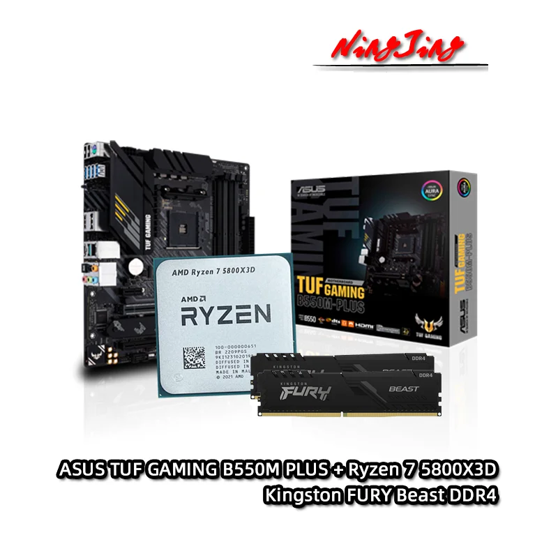 AMD Ryzen 7 R7 5800X3D CPU + ASUS TUF GAMING B550M PLUS Motherboard