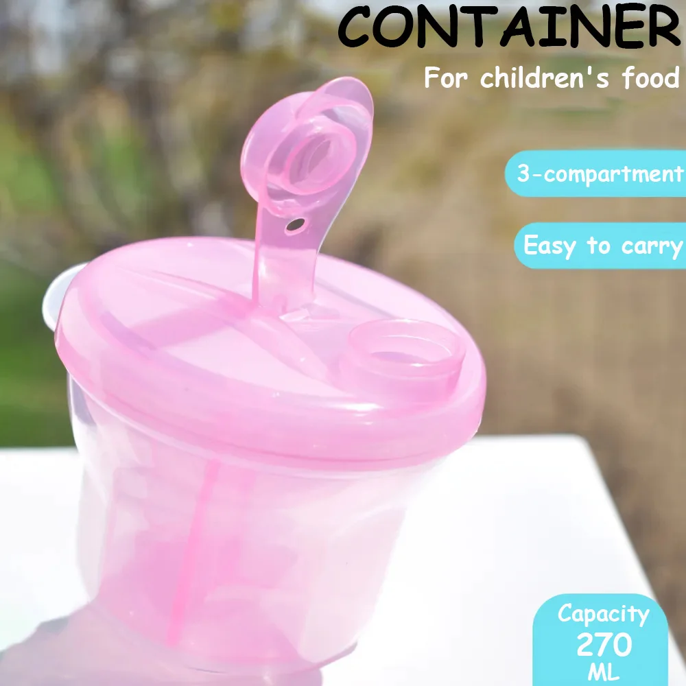 1PC Baby Portable Outdoor Milk Powder ContainerIndividual 3-layer Rotating Milk Powder Storage Dry Box