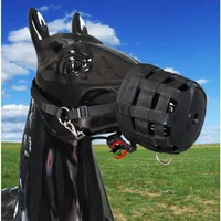 Nylon Horse muzzle With Adjustable Horse Halter Collar Overeating Prevention Harness Horse Cribbing Stall Chewing 1