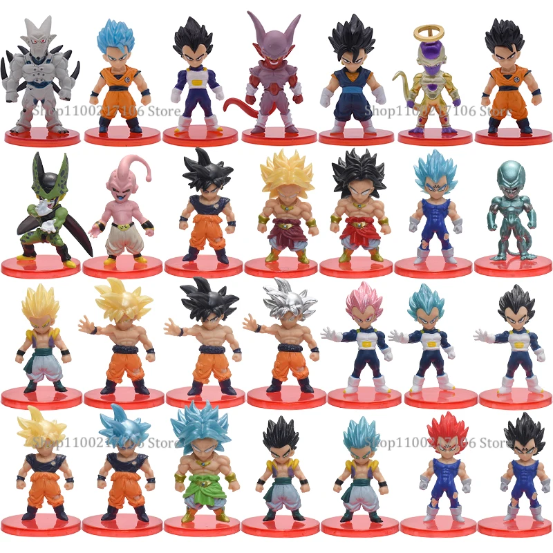 Venda 6pcs 6-8cm dragon ball z trunks do anime figura de um super saiyajin  vegeta, goku trunks, filho de goku, figuras de ação, de pvc modelo de  brinquedos para as crianças do