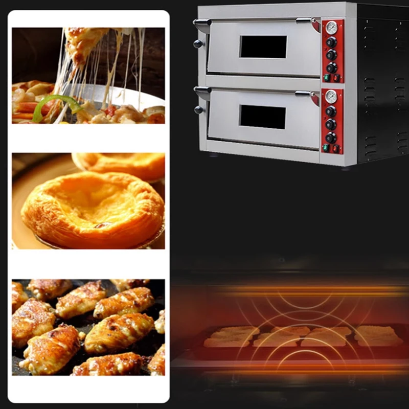 Pizza Oven 500 Degree Commercial Professional Single-Layer Baking Electric Bread Double Large Food Equipments Toast 3