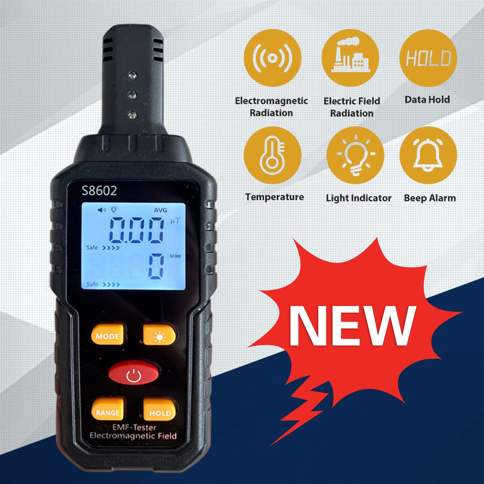 

3-in-1 EMF Meter Radia Frequency Meter Radiation Detector Electromagnetic Field Person Radiation Dosimeter Counter Dose Alarm