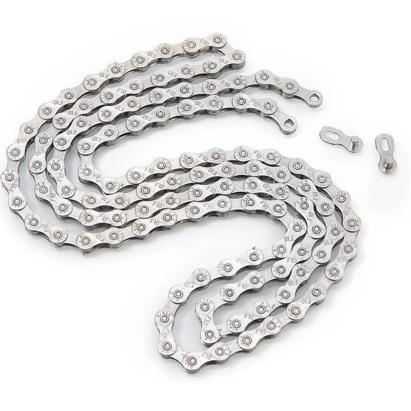 

10 Speed 116 Links MTB Bicycle Chain, Silver,Gold (1/2x11/128-Inch) Compatible with 9 Speed