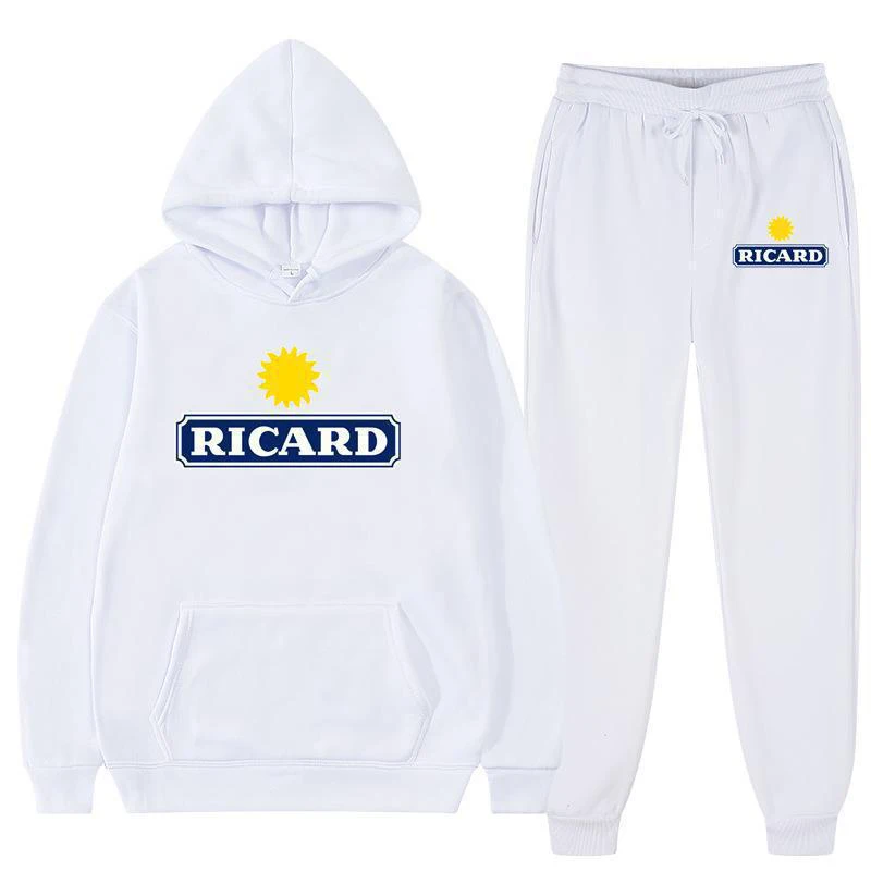 

Ricard Hoodies + Pants 2 Pieces Set Men Fashion Casual Sweatshirt Suit Women Daily Harajuku Outdoor Sportwear Pullover Oversized