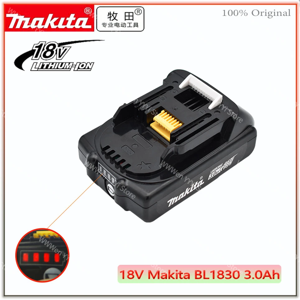 

original makita 18V 3.0Ah Rechargeable Li-Ion Battery BL1830 BL1815 BL1840 194205-3 Replacement Power Tools Battery BL1850